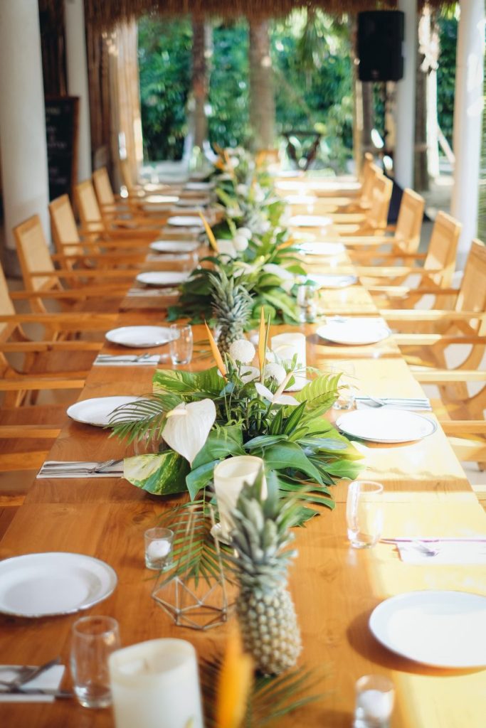 Tropical Dinner Centerpiece for Special Event