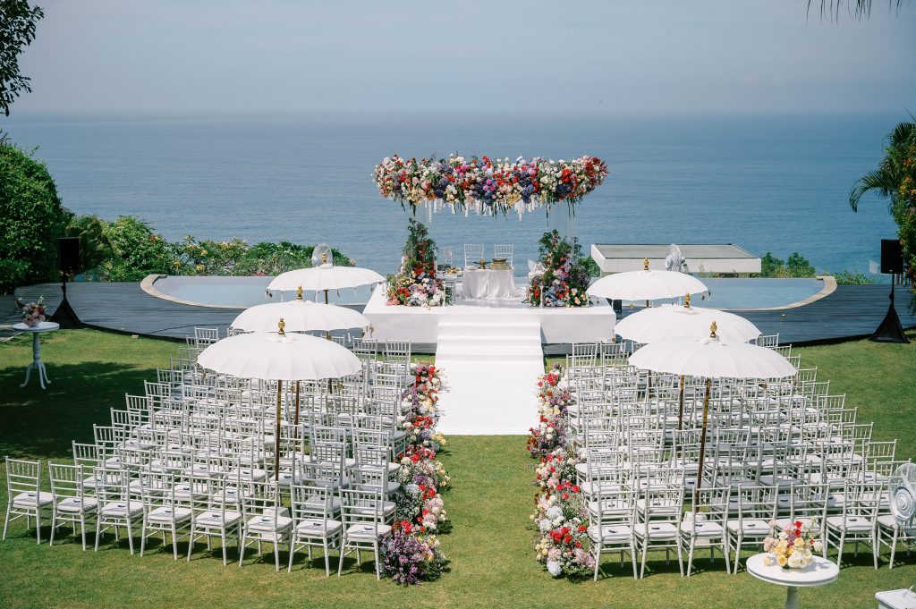 Indian wedding ceremony under Bali sunlight