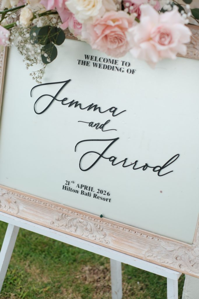 FIX Balinese welcome sign wedding entrance