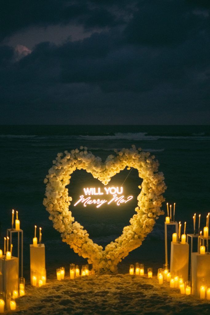 Night Proposal with Ocean Backdrop Proposal Decor Bali
