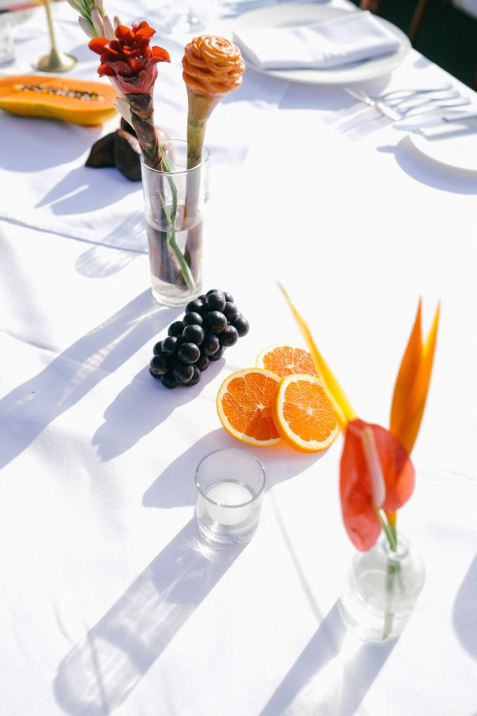 FIX Tropical fruit wedding centerpiece in Bali