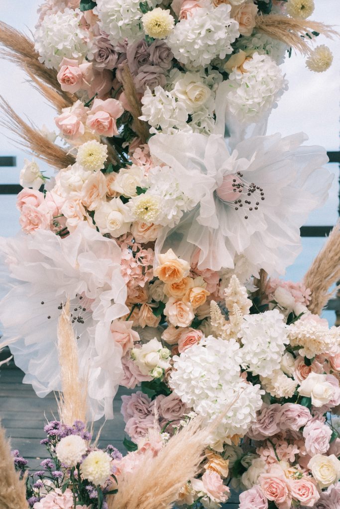 Pastel Floral Proposal with roses and orchids